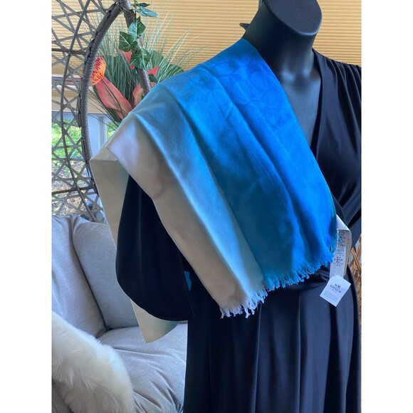 NWT Coach Scarf F29925 Lightweight VRT Ombre Signature C Wrap Pink 68 × 24" READ - Picture 2 of 13